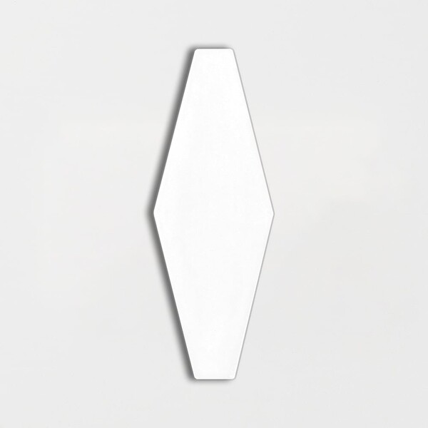 Royal White Glossy Longest Hexagon Ceramic Tile 3×7 7/8 Image