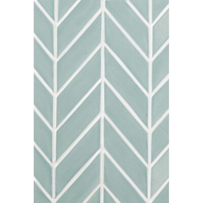Witty Green Glossy Chevron Ceramic Tile 2×6 Image