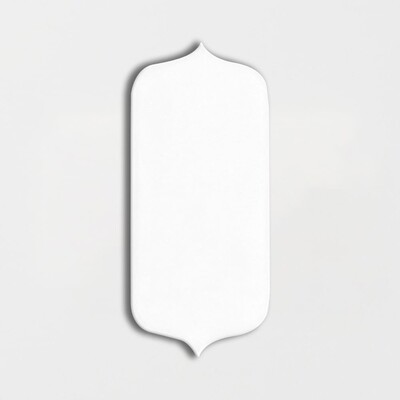 Royal White Glossy Tear Field Ceramic Tile 3 5/8×8 Image