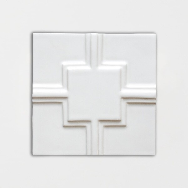 Royal White Glossy Link Ceramic Wall Decos 6×6 Image