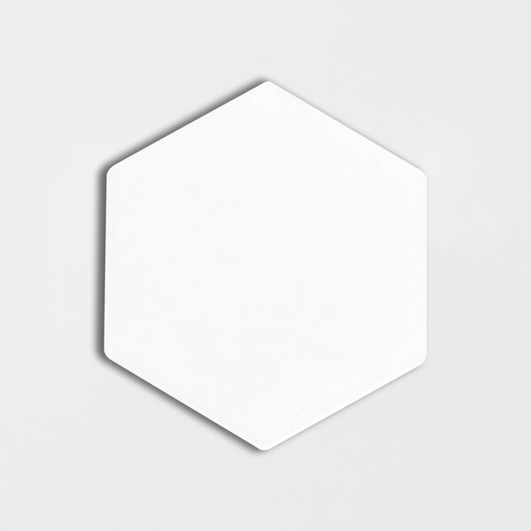 Royal White Glossy Hexagon 5 Ceramic Tile 5 Image
