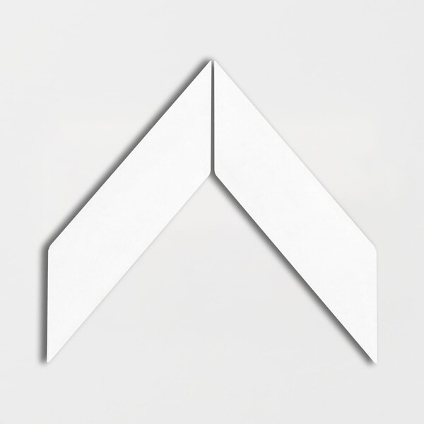 Royal White Glossy Chevron Ceramic Tile 2×6 Image