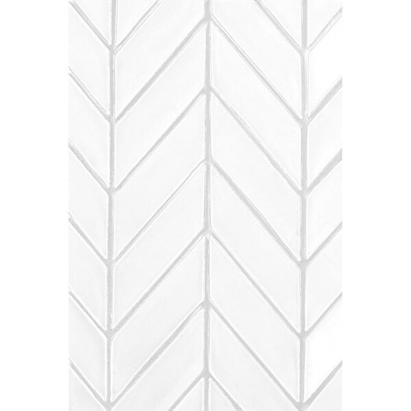 Satin Cotton Matte Chevron Ceramic Tile 2×6 Image