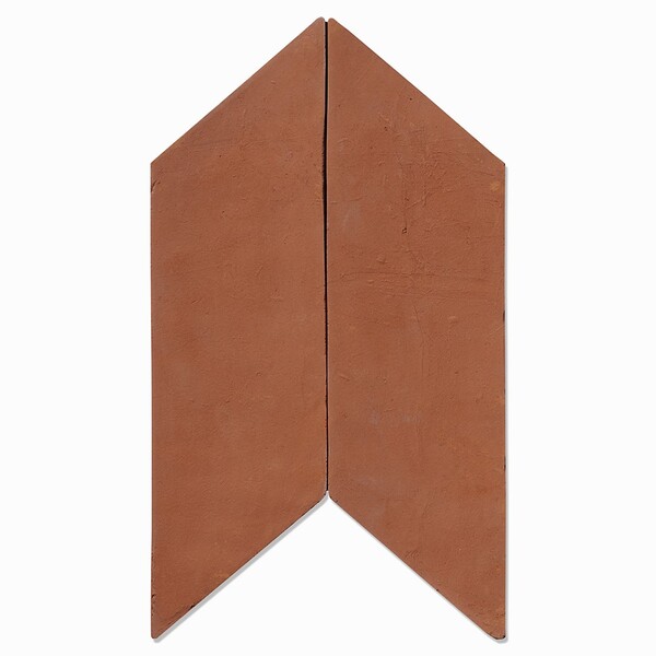 Hand Made Natural Chevron Terracotta Tile 3×8 Image