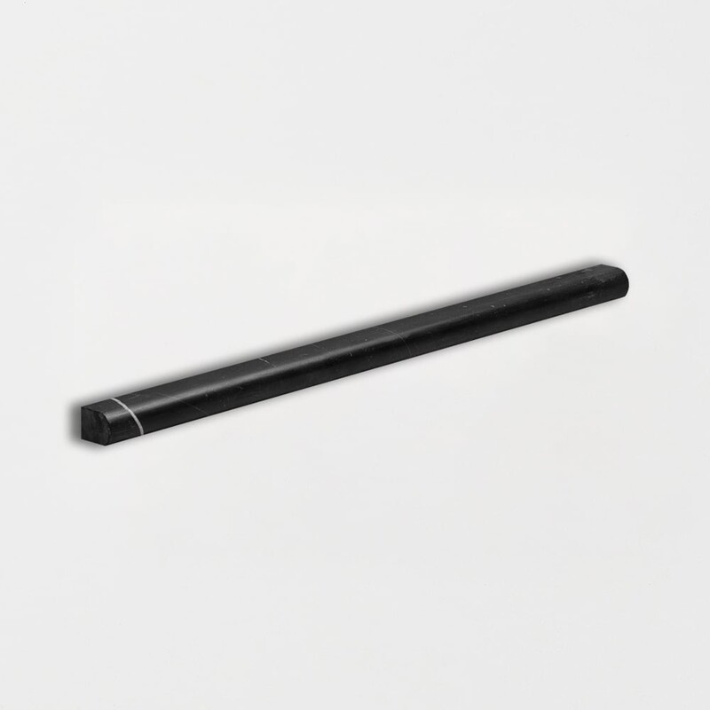 Siyah Honlanmış Pencil Liner Mermer Pervazlar 1/2x12