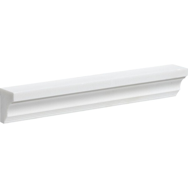 Aspen White Honed Cornice Marble Moldings 2×12 Image
