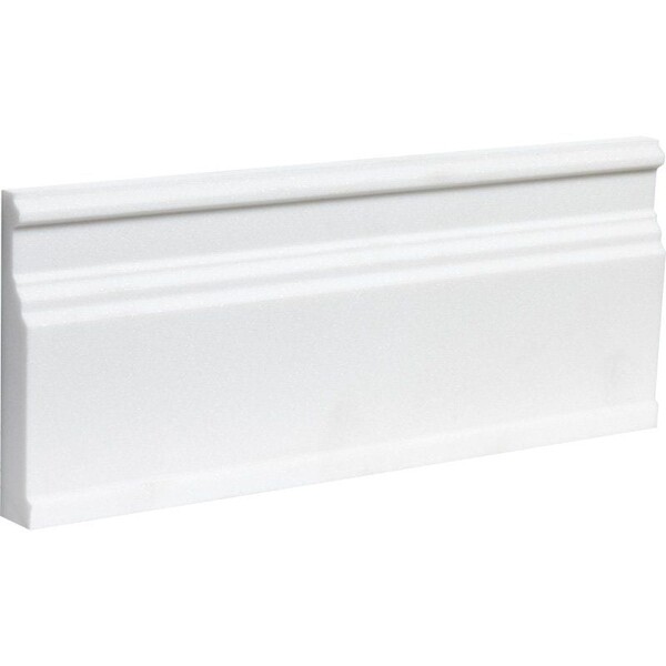 Aspen White Polished Base Marble Moldings 5 1/16×12 Image