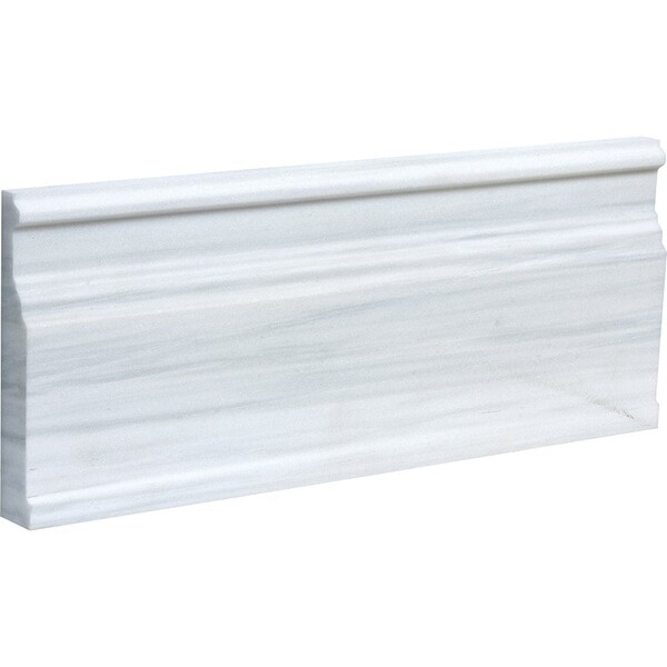 Bianco Dolomiti Classic Honed Modern Base Marble Moldings 5 1/16×12 Image