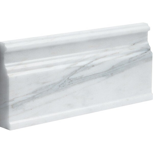 Calacatta Gold Royal Honed Modern Base Marble Moldings 5 1/16×12 Image