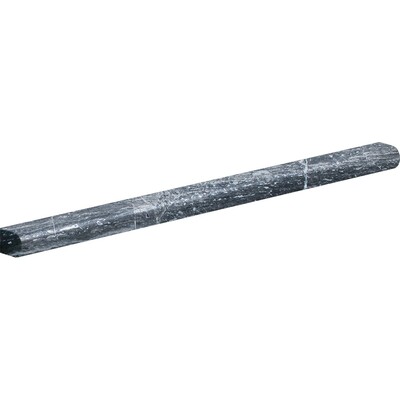Haisa Black Honed Pencil Liner Marble Moldings 1/2x12