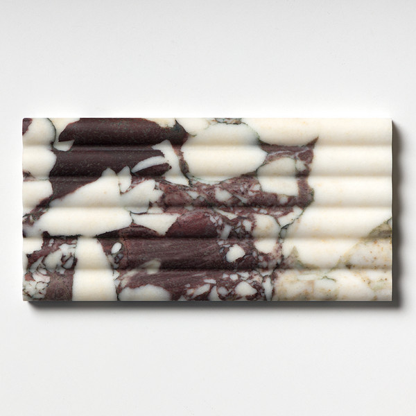 Calacatta Viola Honed Flute Trim Marble Tile 6×12 Image
