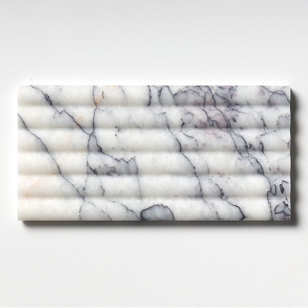 Lilac Honed Flute Trim Marble Tile 6×12 Image