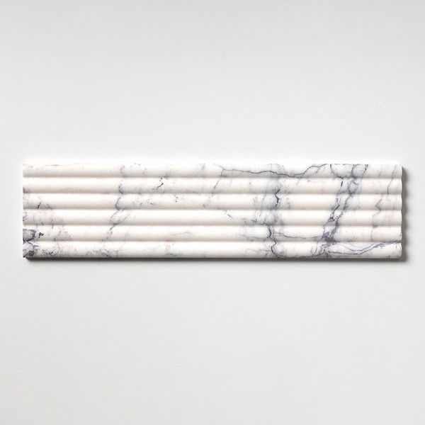 Lilac Honed Flute Trim Marble Tile 6×24 Image