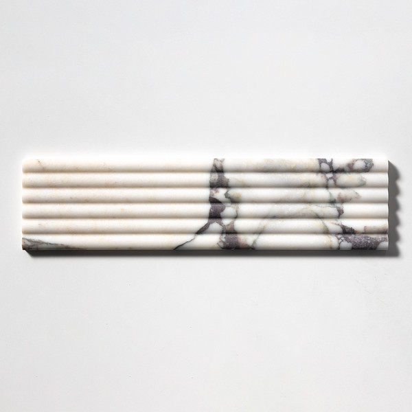 Calacatta Viola Honed Flute Trim Marble Tile 6×24 Image