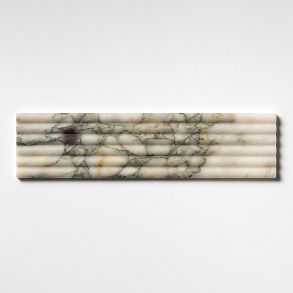 Calacatta Green Honed Flute Trim Marble Tile 6×24 Image