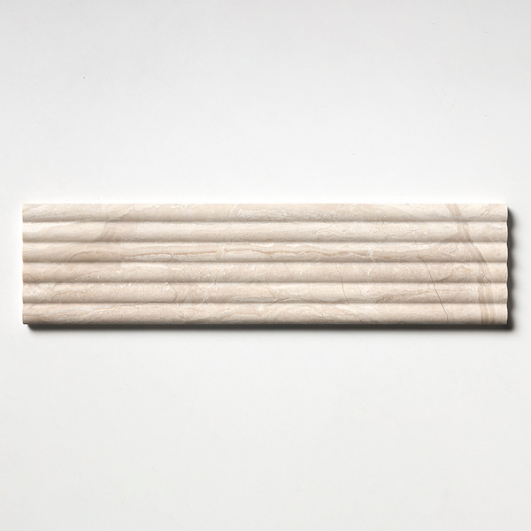 Diana Royal Honed Flute Trim Marble Tile 6×24 Image