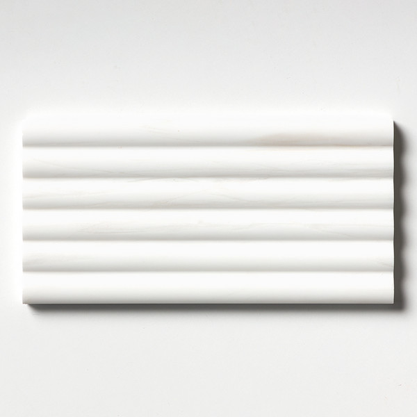 Bianco Dolomiti Classic Honed Flute Trim Marble Tile 6×12 Image