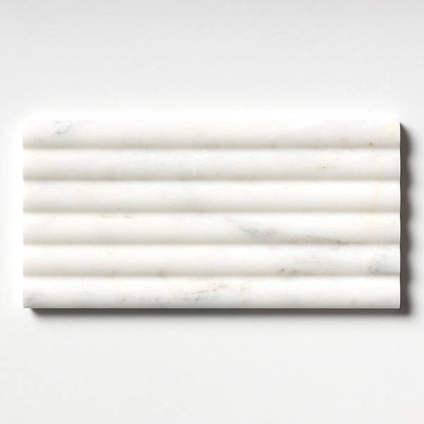 Calacatta Gold Royal Honed Flute Trim Marble Tile 6×12 Image