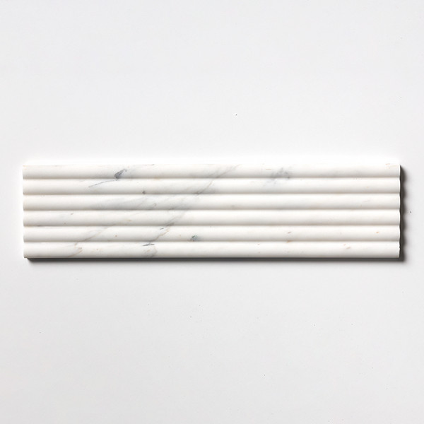 Calacatta Gold Royal Honed Flute Trim Marble Tile 6×24 Image