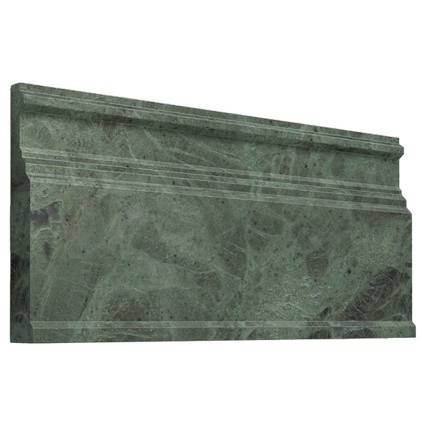 Verde Tia Honed Modern Base Marble Moldings 4 3/4×12 Image