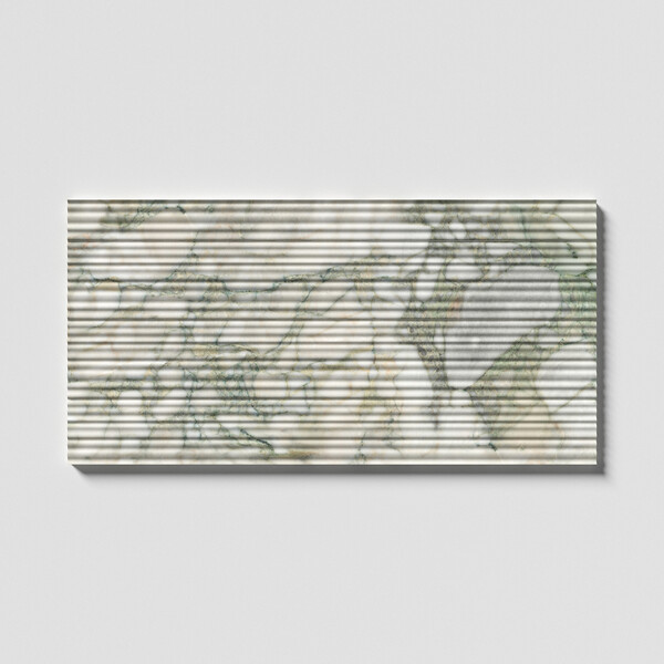 Calacatta Green Honed Thin Fluted Marble Tile 18×36 Image