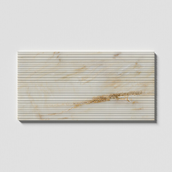 Calacatta Amber Honed Thin Fluted Marble Tile 18×36 Image