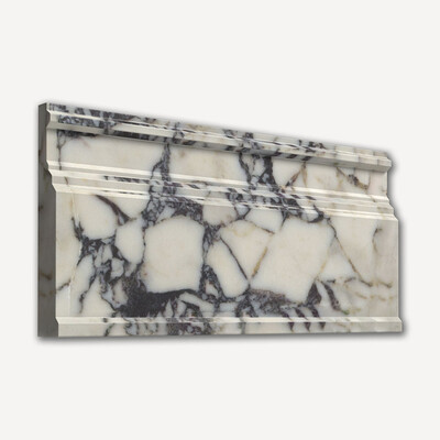 Calacatta Picasso Honed Modern Base Marble Moldings 5 1/16×12 Image