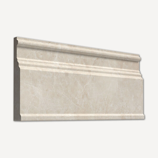 Delano Honed Modern Base Marble Moldings 5 1/16×12 Image