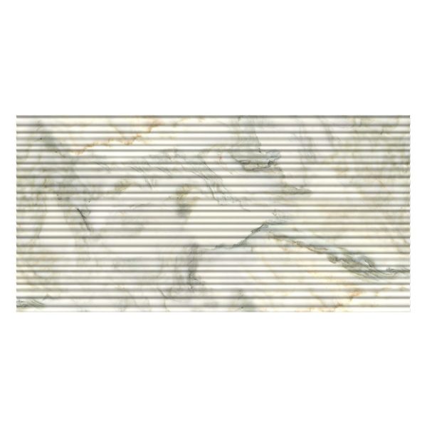 Calacatta Renaissance Honed Thin Fluted Marble Accent Tiles 18×36 Image