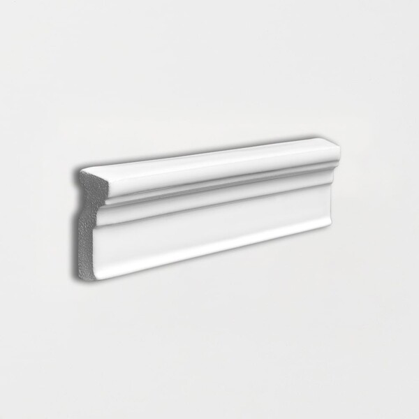 Royal White Glossy Ogee Trim Glazed Terracotta Moldings 2×6 Image