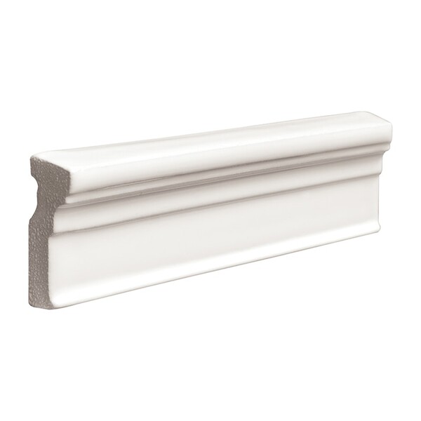 Marsala Bianco Glossy Ogee Trim Ceramic Moldings 2×6 Image
