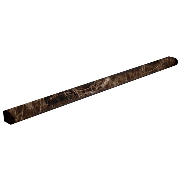 Emperador Dark Polished Pencil Liner Marble Moldings 1/2×12 Image