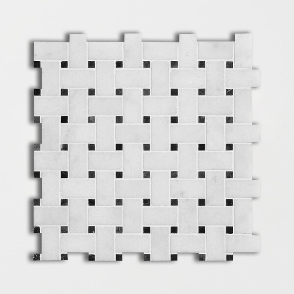 Glacier Honed Basket Weave Marble Mosaic 12×12 Image