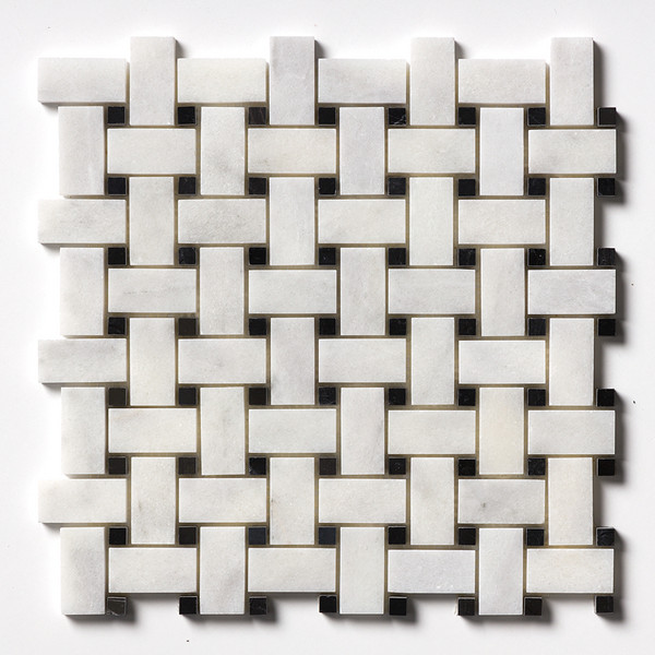 Avalon Polished Basket Weave Marble Mosaic 12×12 Image