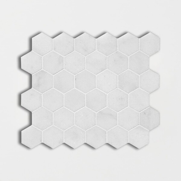 Avalon Cilalı Altıgen Mermer Mozaik 10 3/8×12 Resim