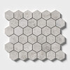Silver Clouds Polished Hexagon Marble Mosaic 10 3/8×12 Image