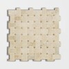 Ivory Honed Filled Basket Weave Travertine Mosaic 12×12 Image