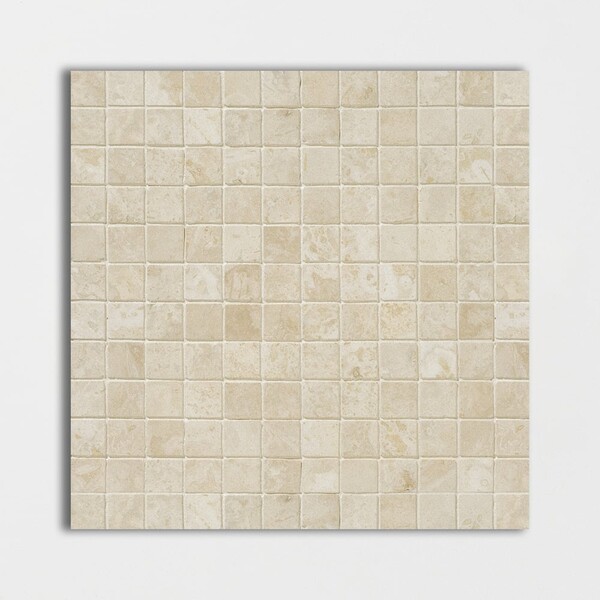 Ivory Honed Filled 1×1 Travertine Mosaic 12×12 Image