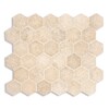 Seashell Honed Hexagon Limestone Mosaic 10 3/8×12 Image