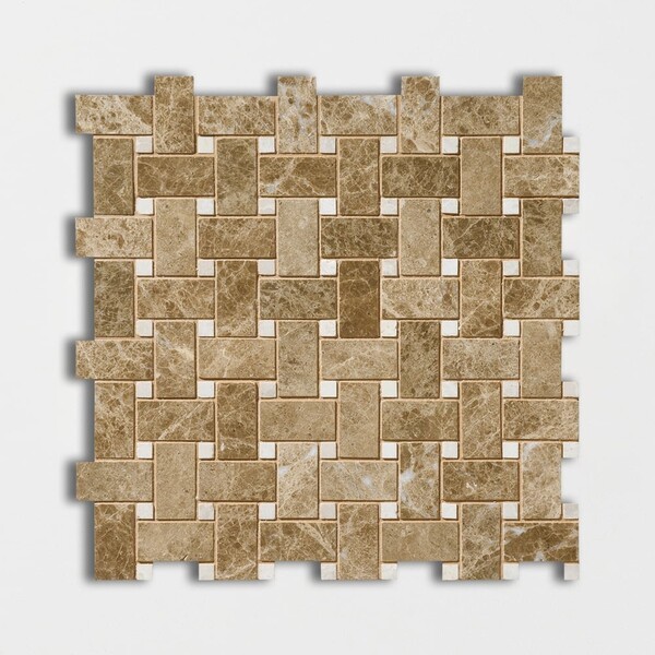 Paradise&princeton Polished Basket Weave Marble Mosaic 12×12 Image