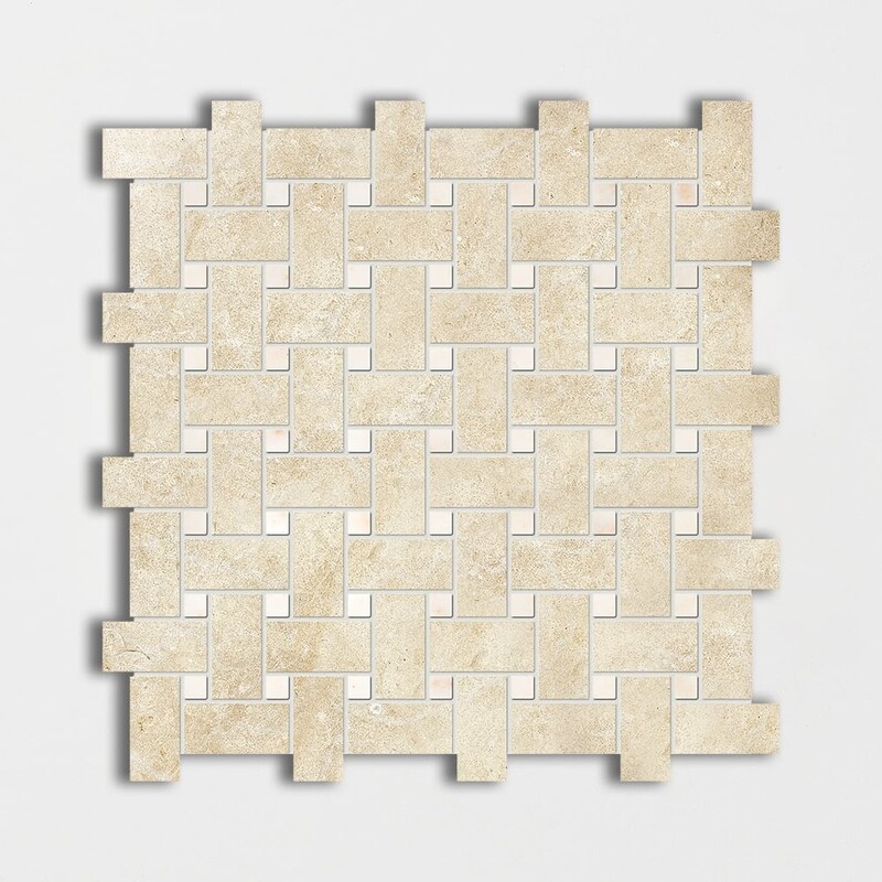 Casablanca&amp;afyon Sugar Honlanmış Basket Weave limestone Mozaik 12x12