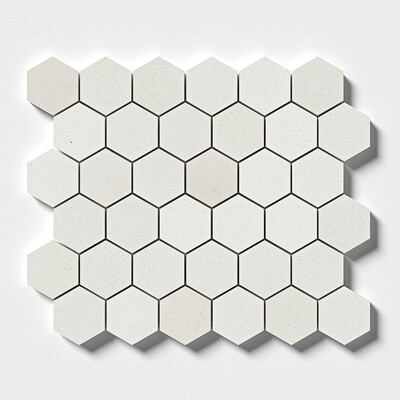 Champagne Honed Hexagon Limestone Mosaic 10 3/8x12