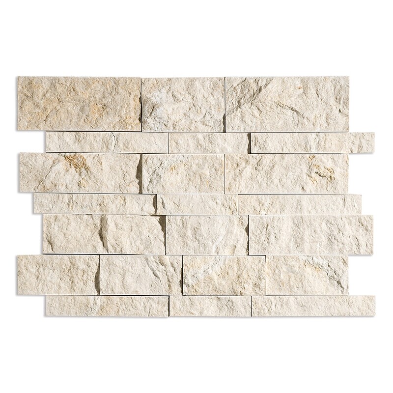 Seashell Bölünmüş Yüz Slides Limestone  Mozaik 11x17