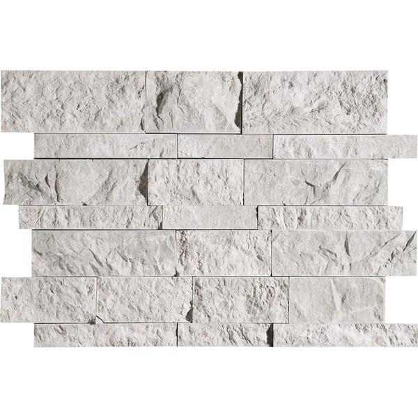 Silver Shadow Split Face Slides Marble Mosaic 11×17 Image