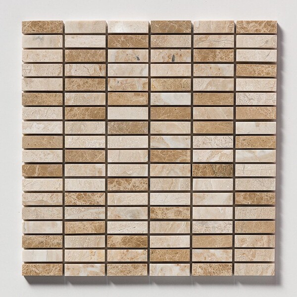 Milano Blend Tumbled 5/8×2 Marble Mosaic 12×12 Image