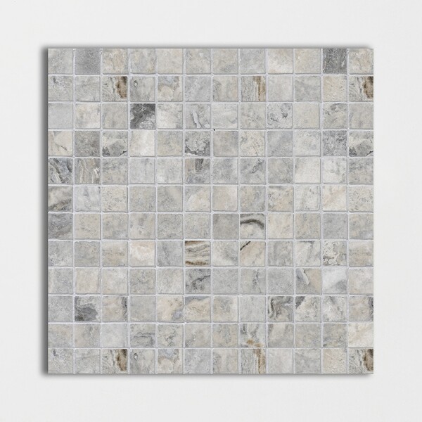 Silverado Honed Filled 1×1 Travertine Mosaic 12×12 Image