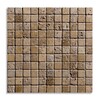 Walnut Dark Tumbled 1×1 Travertine Mosaic 12×12 Image
