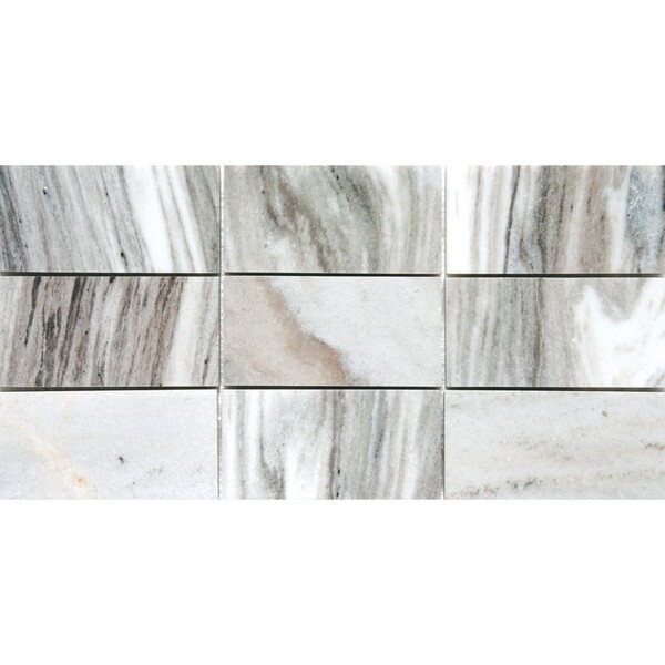 Verona Polished Subway On Mesh Marble Mosaic 8 1/2×16 3/4 Image