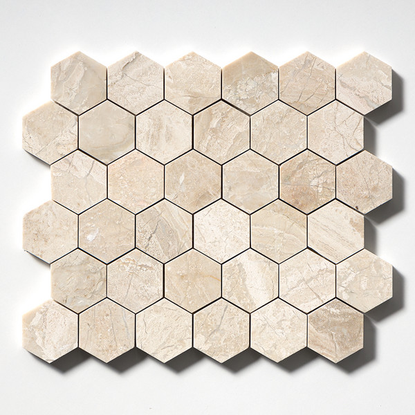 Diana Royal Honed Hexagon Marble Mosaic 10 3/8×12 Image