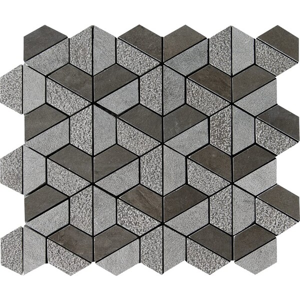 Bosphorus Textured 3d Hexagon Limestone Mosaic 10 3/8×12 Image